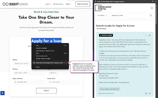 eGain AI Knowledge Hub ডাউনলোড করুন – ব্রাউজারে দ্রুত উত্তর - Screenshot 3