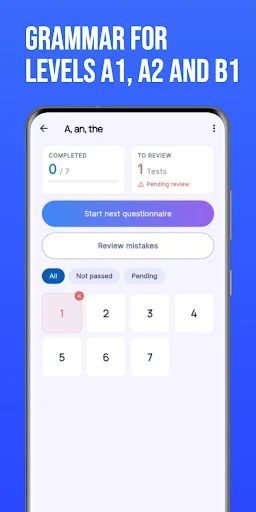 English Grammar Tests A1-B1 ডাউনলোড করুন – ২০০০+ প্রশ্ন - Screenshot 2