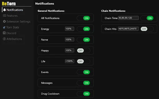 ReTorn ডাউনলোড করুন – সেরা Torn ব্রাউজার এক্সটেনশন - Screenshot 2