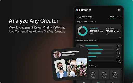 Tokscript ডাউনলোড করুন – TikTok ভিডিও ট্রান্সক্রিপ্ট ও অ্যানালিটিক্স টুল - Screenshot 2