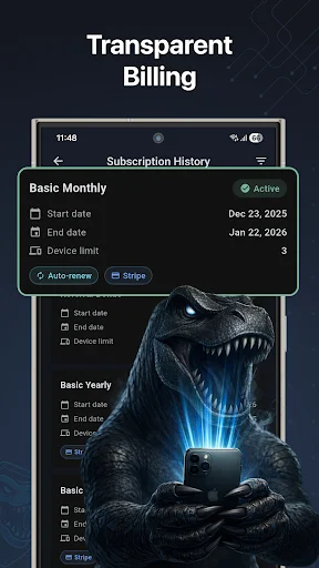 T-Rex VPN ডাউনলোড করুন – দ্রুত এবং নিরাপদ ভিপিএন ক্লায়েন্ট - Screenshot 6