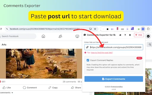 Comments Exporter ডাউনলোড করুন – ফেসবুক কমেন্ট এক্সপোর্ট টুল - Screenshot 1
