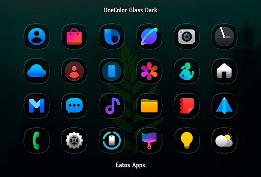 OneColor GlassDark – আইকন প্যাক ডাউনলোড করুন | সেরা গ্লাস ডার্ক থিম - Screenshot 1