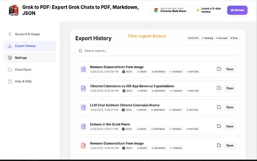 Grok to PDF ডাউনলোড করুন – Grok চ্যাট PDF বা Markdown-এ সেভ করুন - Screenshot 5