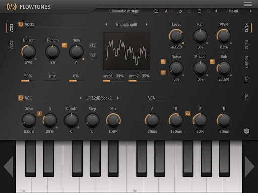 Flowtones ডাউনলোড করুন – অ্যান্ড্রয়েডের সেরা ভার্চুয়াল অ্যানালগ সিন্থেসাইজার - Screenshot 14