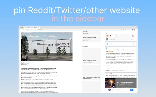 Sidebar Tabs ডাউনলোড করুন – যেকোনো ওয়েবসাইট সাইডবারে পিন করুন - Screenshot 3