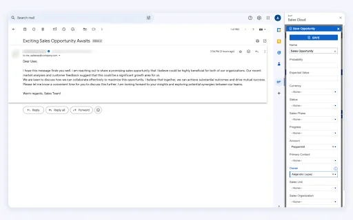 SAP Sales Cloud for Gmail ডাউনলোড করুন – সেলস প্রোডাক্টিভিটি বাড়ান - Screenshot 1