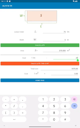 Linear Meter to m2 Calculator ডাউনলোড করুন – দ্রুত এবং নির্ভুল পরিমাপ - Screenshot 12